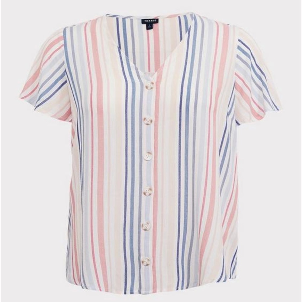 Torrid - Rayon Crepe Button-Front Top